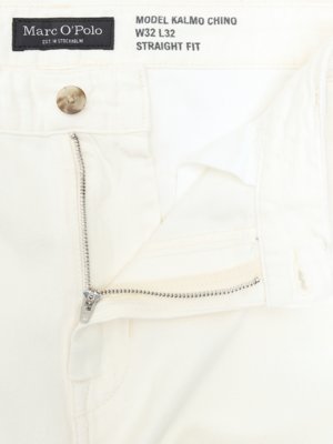 Glatte Chino mit Leinenanteil, Straight Fit