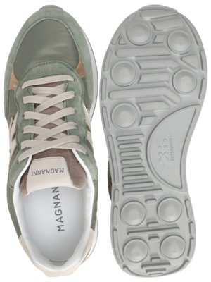 Runner Sneaker aus einem Mesh-Leder-Mix