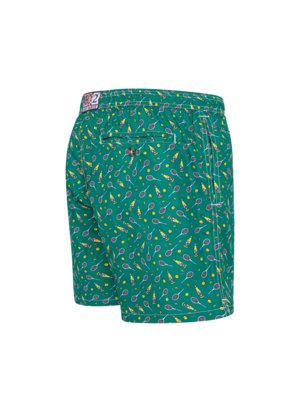 Schnelltrocknende Badeshorts mit Retro-Print
