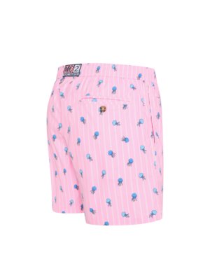 Schnelltrocknende Badeshorts mit Streifen- und Quallen-Print