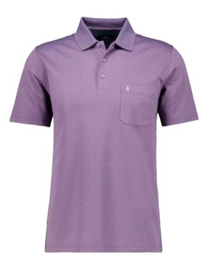 Poloshirt mit Brusttasche und Fishnet-Muster