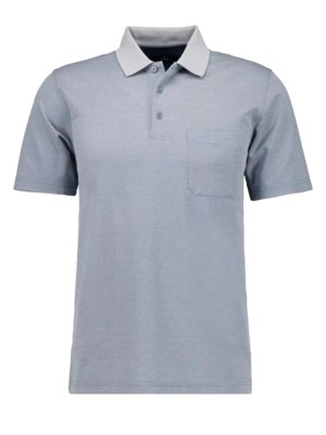 Poloshirt mit Brusttasche und Fishnet-Muster