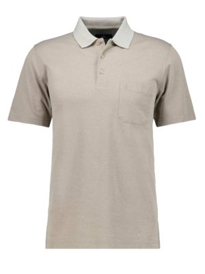 Poloshirt mit Brusttasche und Fishnet-Muster