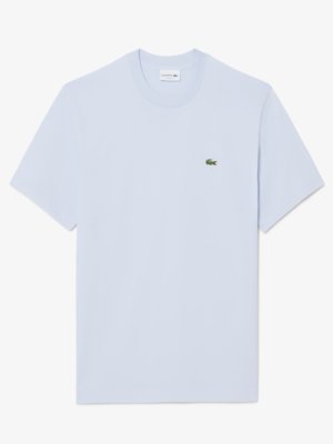 Unifarbenes T-Shirt aus Baumwolle mit Krokodil-Aufnäher, Classic Fit
