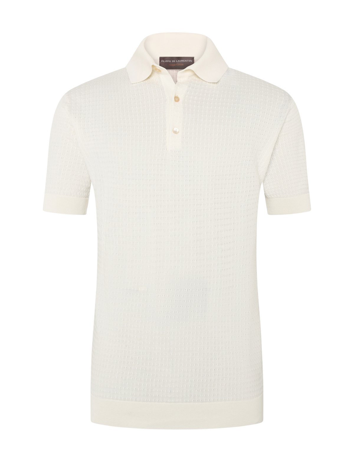 Filippo De Laurentiis Softes Poloshirt aus Baumwolle mit Waffelstruktur in 58
