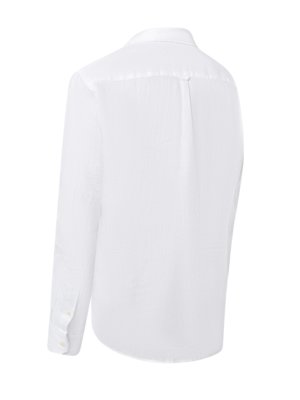 Unifarbenes Leinenhemd mit Button Down-Kragen, Regular