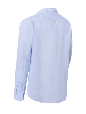 Leinenhemd mit Kleinmuster und Button Down-Kragen, Regular