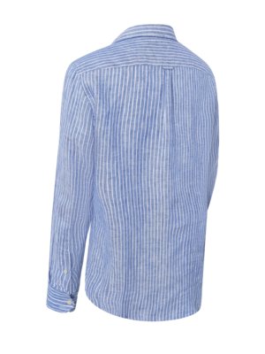 Sommerliches Leinenhemdmit Streifen und Button Down-Kragen