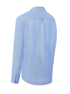 Unifarbenes Leinenhemd mit Button Down-Kragen, Regular