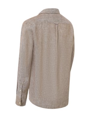 Unifarbenes Leinenhemd mit Button Down-Kragen, Regular
