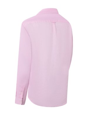 Unifarbenes Leinenhemd mit Button Down-Kragen, Regular