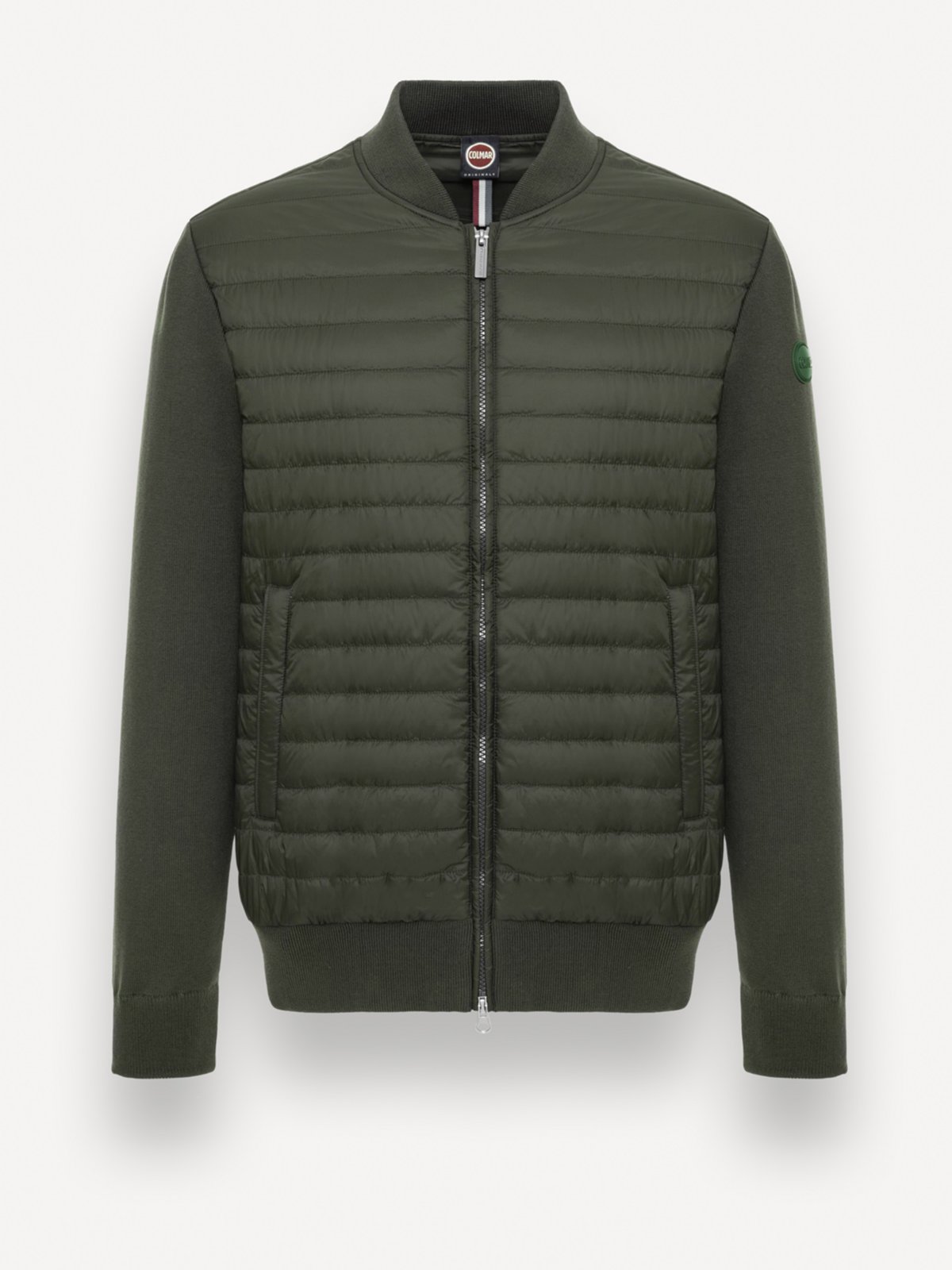 Colmar Originals Hybride Strickjacke mit Steppfront und Label-Aufnäher in 50