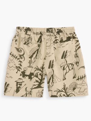 Gemusterte Sommer-Shorts aus Leinen