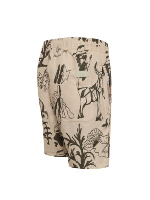 Schnelltrocknende Badeshorts mit grafischem Print