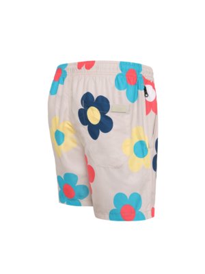Schnelltrocknende Badeshorts mit Blumen-Print