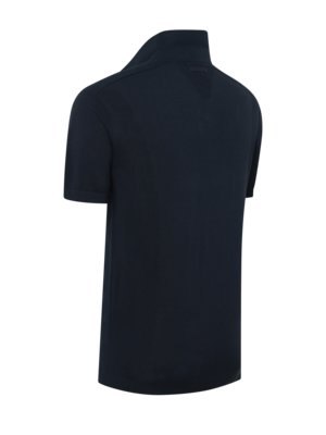 Unifarbenes Strick-Poloshirt mit Leinenanteil