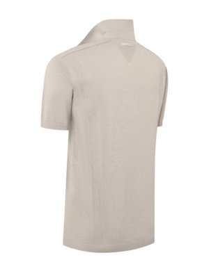Unifarbenes Strick-Poloshirt mit Leinenanteil
