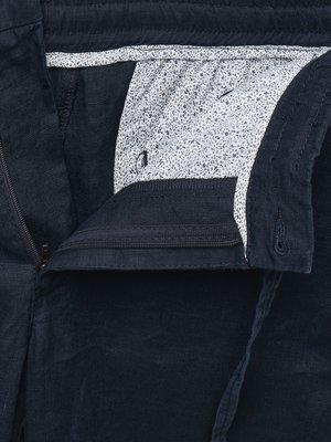 Leinenshorts mit elastischem Bund und Kordelzug