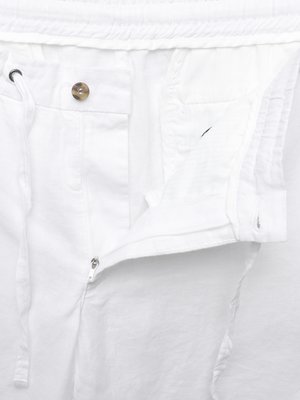 Leinenshorts mit elastischem Bund und Kordelzug