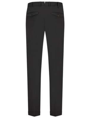 Leichte Wollhose mit Bundfalte und Stretchanteil, Rebel Fit