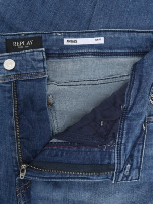 Jeans Anbass in dezenter Used-Optik, Slim Fit