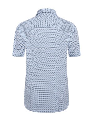 Gemustertes Jersey-Kurzarmhemd mit Kentkragen, Slim