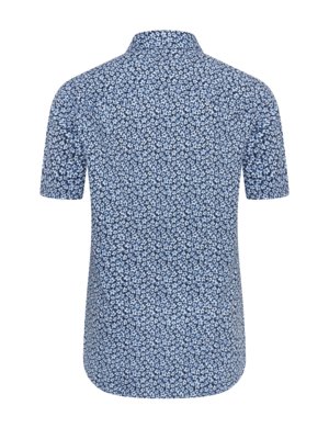 Jersey-Kurzarmhemd mit floralem Print, Slim