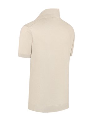 Unifarbenes Poloshirt aus ägyptischer Baumwolle in Reiskornstruktur