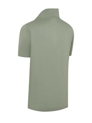 Unifarbenes Poloshirt aus ägyptischer Baumwolle in Reiskornstruktur