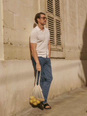 5-Pocket Hose Cadiz mit Stretch und feinem Muster, Straight Fit