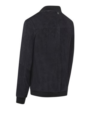 Leder-Blouson aus weichem Ziegenvelours mit Stehkragen