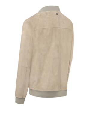Leder-Blouson aus weichem Ziegenvelours mit Stehkragen