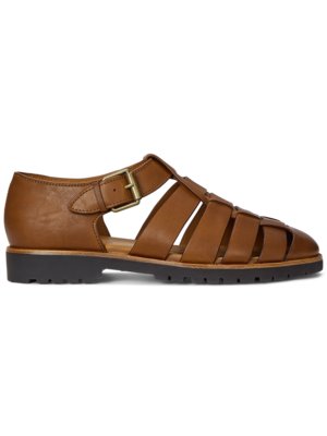 Sommerliche Leder-Sandalen mit geschlossener Ferse