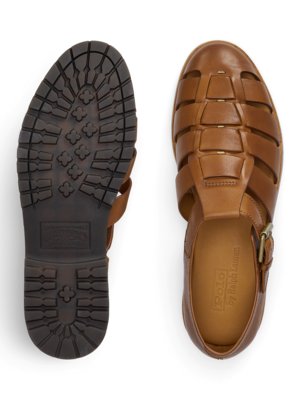 Sommerliche Leder-Sandalen mit geschlossener Ferse