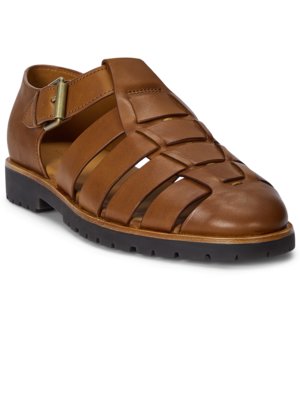 Sommerliche Leder-Sandalen mit geschlossener Ferse