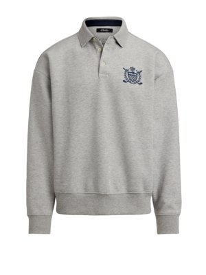Rugby-Sweatshirt aus einem Baumwoll-Mix mit Stickerei