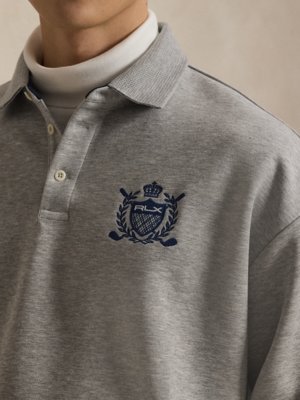 Rugby-Sweatshirt aus einem Baumwoll-Mix mit Stickerei