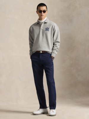 Rugby-Sweatshirt aus einem Baumwoll-Mix mit Stickerei