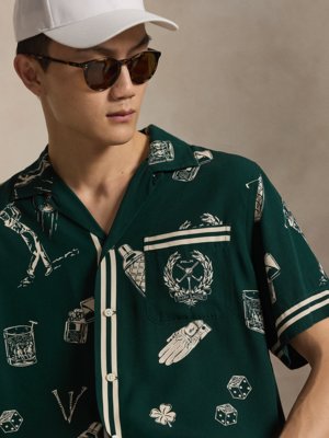 Golf-Hemd mit Print, Straight Fit