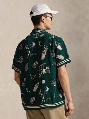 Golf-Hemd mit Print, Straight Fit