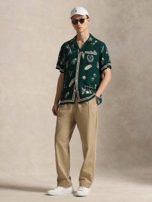Golf-Hemd mit Print, Straight Fit