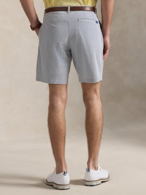 Seersucker-Shorts mit Stretch und Streifenmuster, Classic Fit