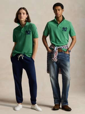 Piqué-Poloshirt mit New York Yankees-Stickerei