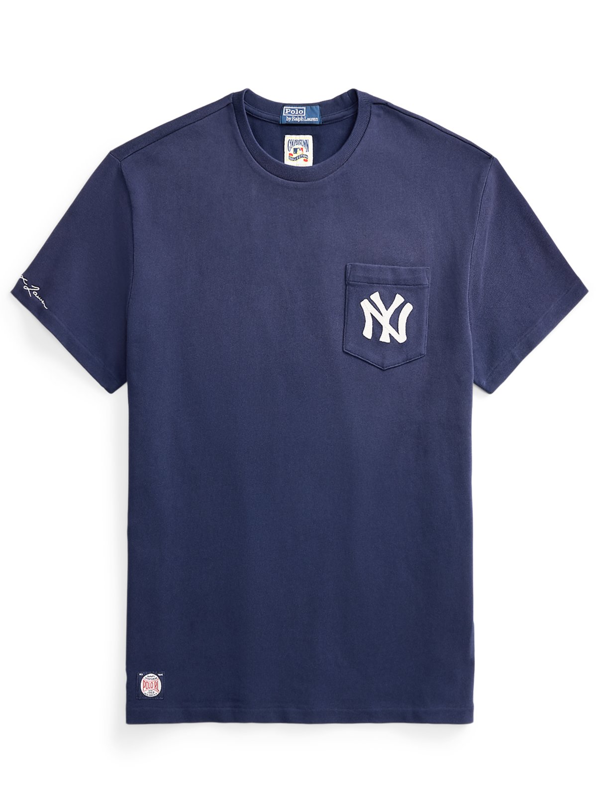 Polo Ralph Lauren T-Shirt mit Brusttasche und New York Yankees-Aufnäher in XL