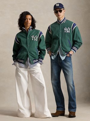 Collegejacke aus einem Baumwoll-Canvas aus der MLB-Stickerei