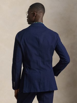Ungefüttertes Seersucker-Sakko aus Baumwolle, Modern Fit