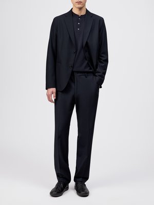 Stretch-Anzughose Ajend mit elastischen Bundeinsätzen, Slim Fit