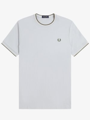 Softes T-Shirt mit Logo-Stickerei und Kontrastbündchen
