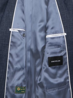 Teilweise gefütterter Blazer aus Seiden-Woll-Mischgewebe mit fallendem Revers, normale Passform