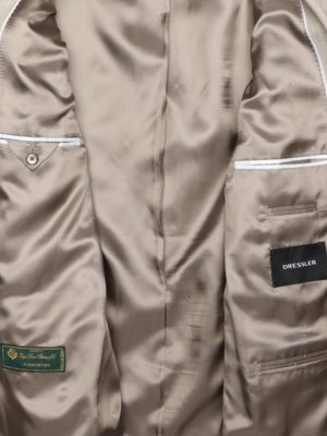 Teilweise gefütterter Blazer aus Seiden-Woll-Mischgewebe mit fallendem Revers, normale Passform